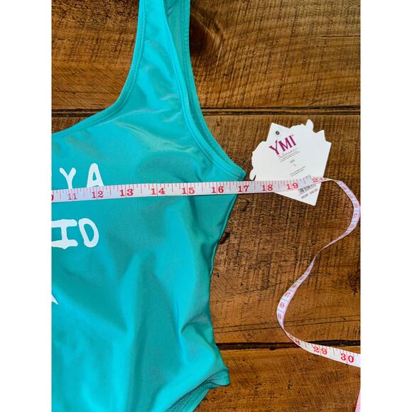 NWT Womens YMI Turquoise "Secretly" A Mermaid" One Piece Swim Suit Size Large - Picture 5 of 8
